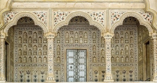 The exotic arches inside the Agra Fort India