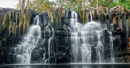 Dive into the rushing waters of Rochester Falls, the widest waterfall in Mauritius