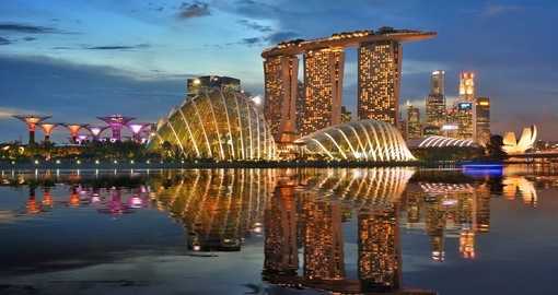 Singapore is home to some of the most stunning views, like the Marina Bay skyline at dusk