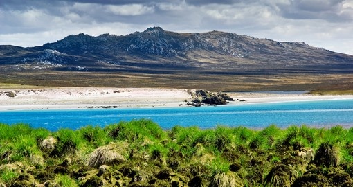 Rugged mountain range in the Falkland Islands