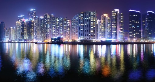 Skyline of Busan, South Korea at night