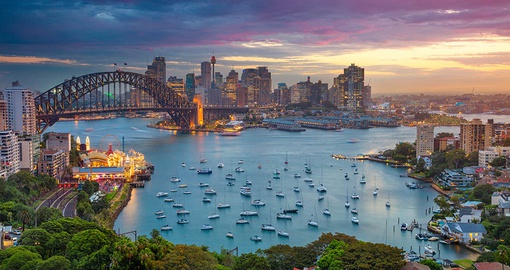 View of the Sydney Harbour Bridge.