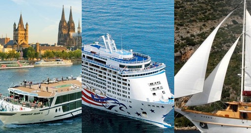 split image of 3 different styles of cruises