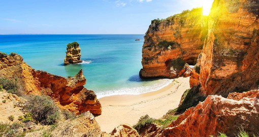 Soaring cliffs, sea caves and golden beaches of the Algarve