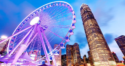 Take a seat on the Hong Kong Observation Wheel for a view of the stunning city skyline