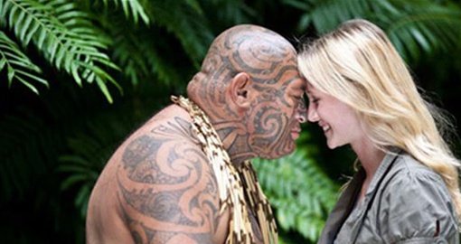 Experience a tradional Maori greeting on your New Zealand Vacation