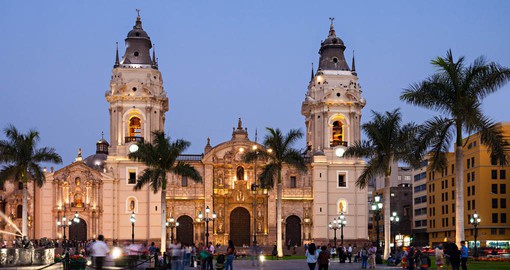 The Cathedral of Lima sits on historic Plaza Mayor