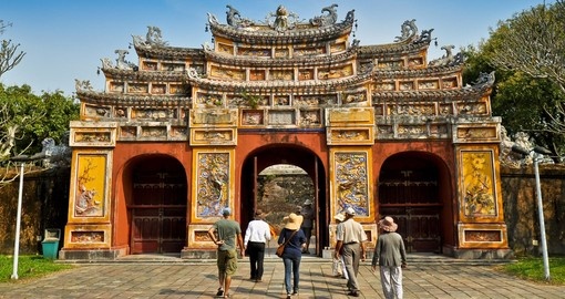 Hien Lam Pavilion Gate The Citadel is a must inclusion for you Vietnam vacation.