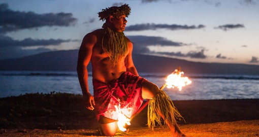 Traditional fire dancing in Maui