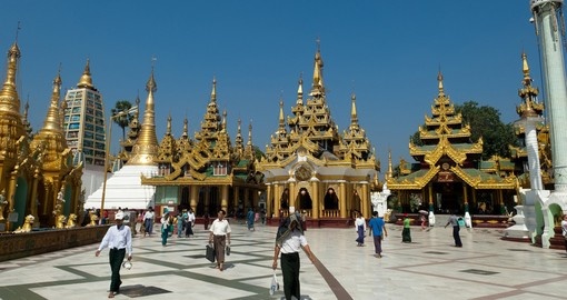 Pilgrims at Shwedagon Festival in Yangon