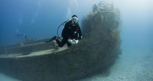 Diver over the Prince Albert wreck