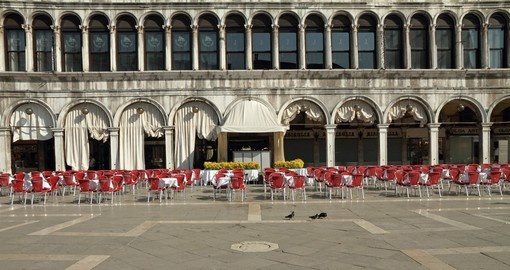 Quiet Piazza San Marco - cafes of Venice