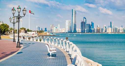 Walk alongside the fresh sea water with a coastal view of Abu Dhabi