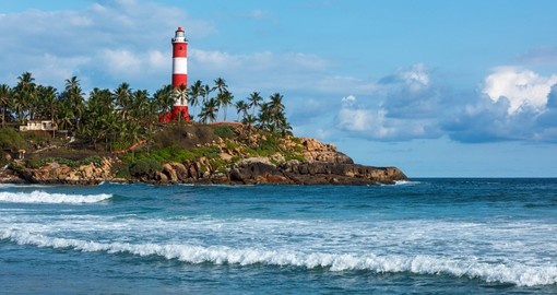 Lighthouse by the sea in Kovalam