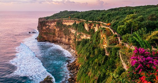 Admire the sensational views of Uluwatu, hosting a glorious vision of cliffs, waves, and coast