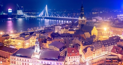 Riga at nightime