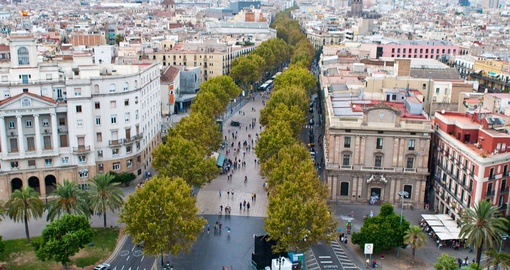 Stroll famous Las Ramblas on your Spain vacation