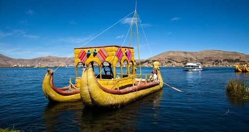 Reed Boat of the Uros Islands Lake Titicaca