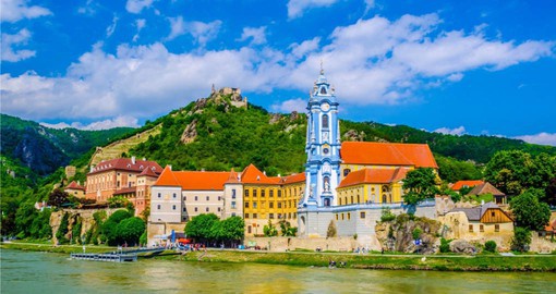 The medieval town of Durnstein on the Danube River, Wachau Valley