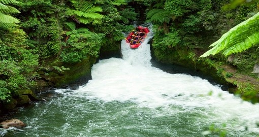 White water rafting on the Kaituna River, part of your New Zealand vacation.