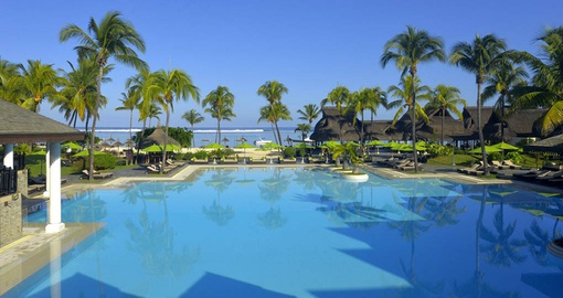 Relax in the pool on your trip to Mauritius