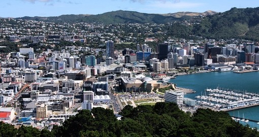 An aerial view of central Wellington
