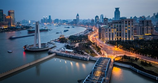 Experience Shanghai at night on your next China Vacations.