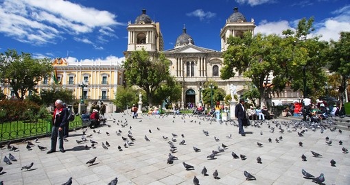 One of La Paz’s Plaza icon locations, Plaza Murillo, and a highlight on all Bolivia vacations