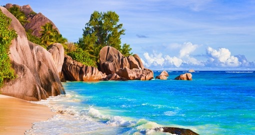 White sand beaches of Seychelles
