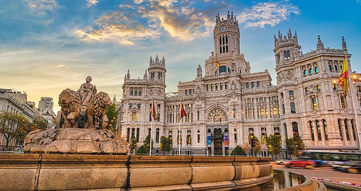 Experience the culture and classic architecture of Cibeles Palace, now home to the Madrid City Council
