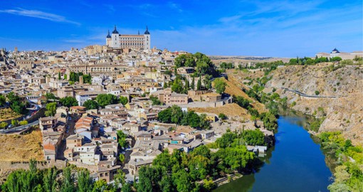 The ancient city of Toledo is dominated by the Alcázar fortress