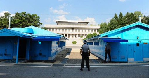 The Peace House at the border village of Panmunjom in North Korea, lies in the Demilitarized Zone between the two Koreas