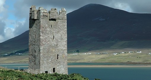 Explore the old castle tower ruin on Achill Island on your Ireland Vacations