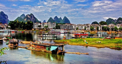 The Li River and surrounding karst mountain landscape is a great photo opportunity on all China tours.