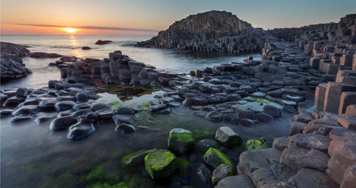 A volcanic eruption 60 million years ago, formed the 40,000 black basalt columns that compose The Giant's Causeway