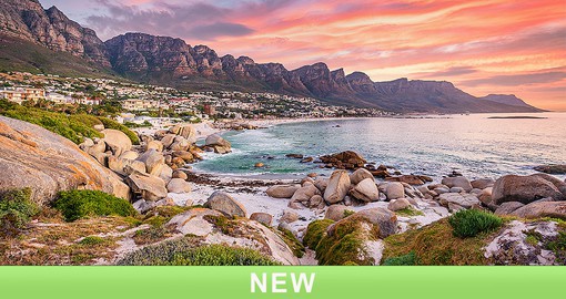 Offering breathtaking views, Camps Bay is nestled between Table Mountain and the Atlantic Ocean