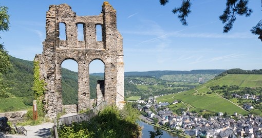 Ruins of a castle along side Moselle River