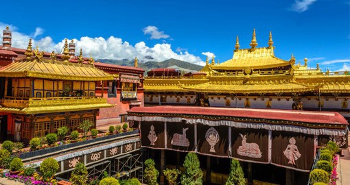 Jokhang Temple in Lhasa is the spiritual center of Tibet and the holiest destination for all Tibetan pilgrims