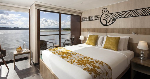 Relax in luxurious suites while viewing the elegance of The Amazon from your window