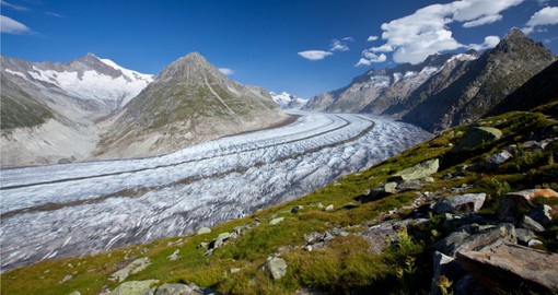 Aletsch Arena, the largest glacier in the Alps