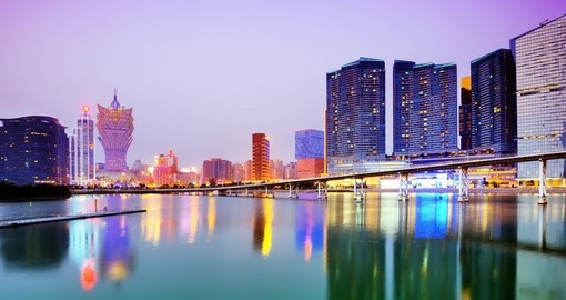 The Macau skyline is a great photo opportunity while on your Macau vacation.