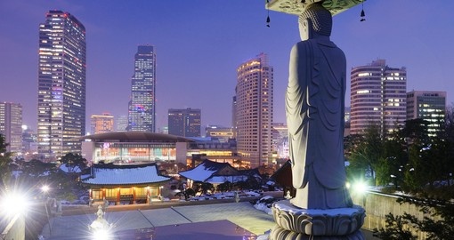 Downtown Seoul from Bongeunsa Temple