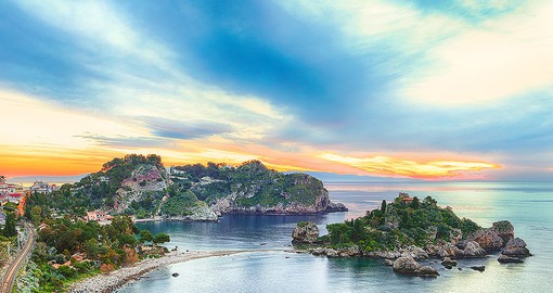 Capture the stunning sights of Isola Bella, known as the Pearl of the Ionian Sea