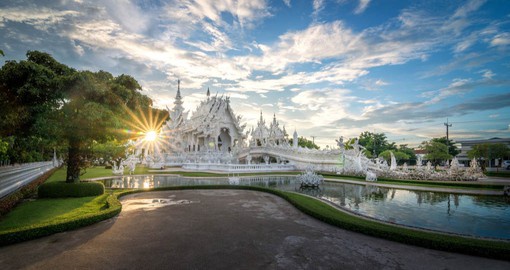 Wat Rong Khun, better known as “the White Temple” is one of the most recognizable temples in Thailand