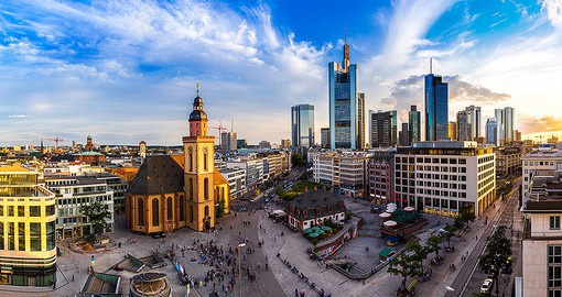 Frankfurt, Germany's bustling financial hub is home to the European Central Bank