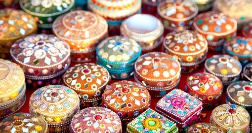 Colourful jewel boxes sold at the market