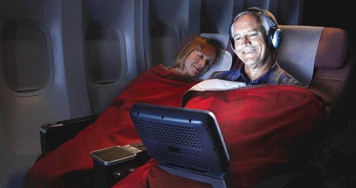Airlines have personal screens with a choice of channels for you to enjoy.