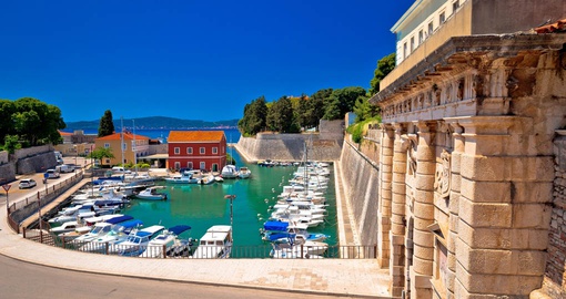 City gate and Fosa Harbour in Zadar