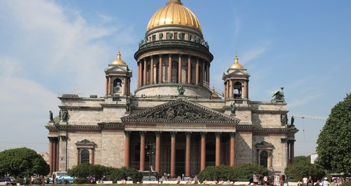 Visit St Isaak's Cathedral in St Peteresburg during your trip to Russia