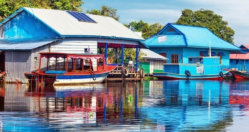 Village scene on Tonle Sap Lake